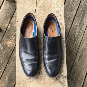 CLARKS Men's Black Leather Extreme Comfort Slip-On Loafers. Size 14 M.